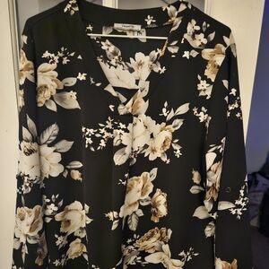 Papaya Black and Cream Floral Blouse